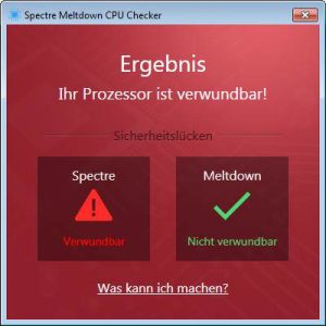 Startbild Spectre Meltdown CPU Checker