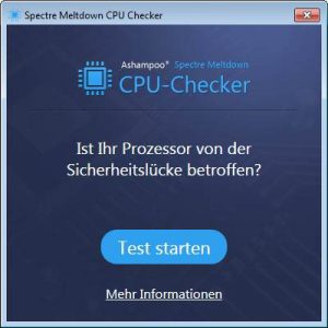 Startbild Spectre Meltdown CPU Checker